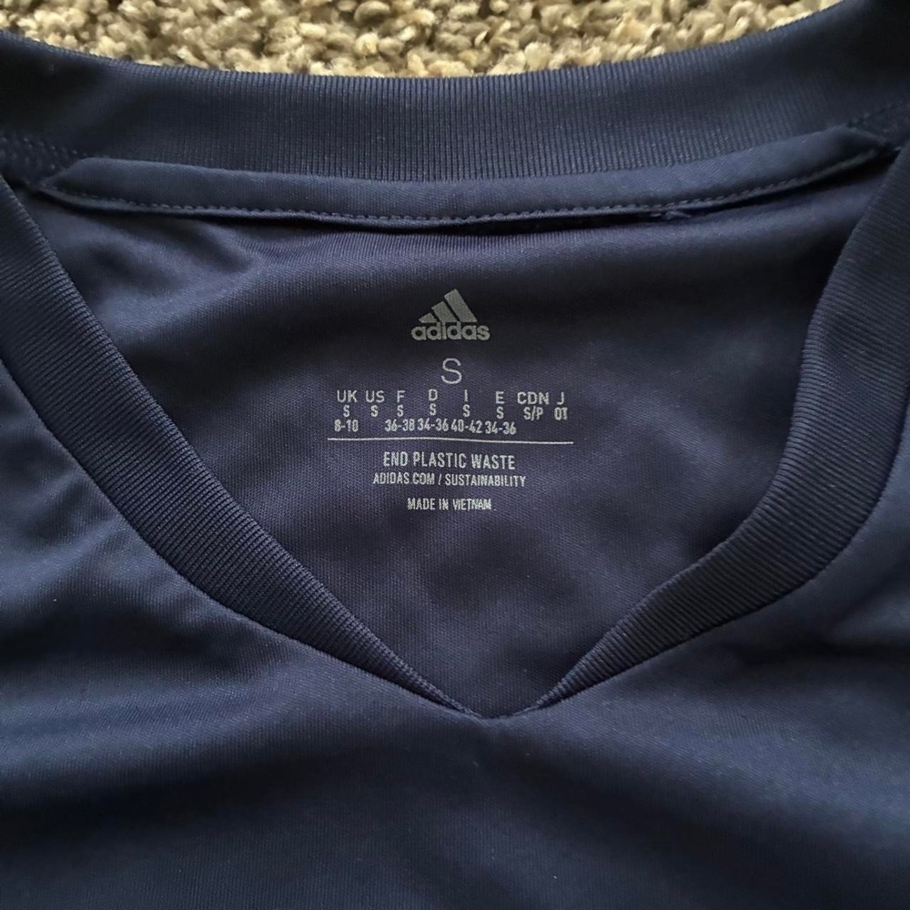 Adidas AEROREADY Women's Small Blue Short Sleeve Training Shirt - Picture 3 of 3